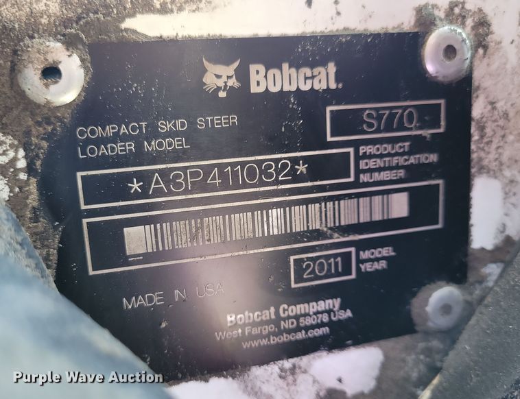 image for item DN3602 2011 Bobcat S770 skid steer loader