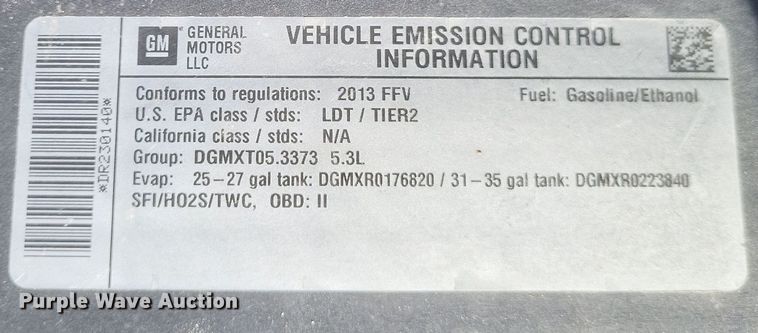 image for item DQ3727 2013 Chevrolet  Tahoe Police SUV