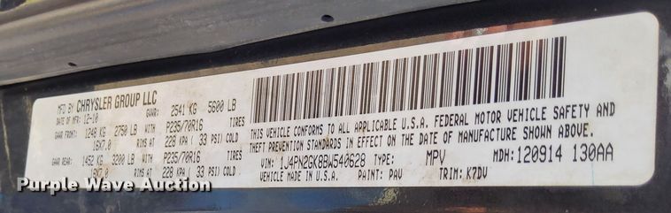 image for item DQ6195 2011 Jeep Liberty SUV