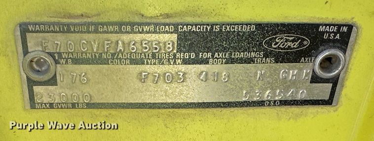 image for item DR2736 1979 Ford F700 pumper fire truck