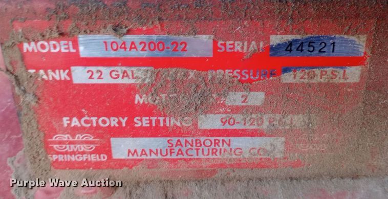 image for item DW0825 Magna Force 104A200-22 air compressor