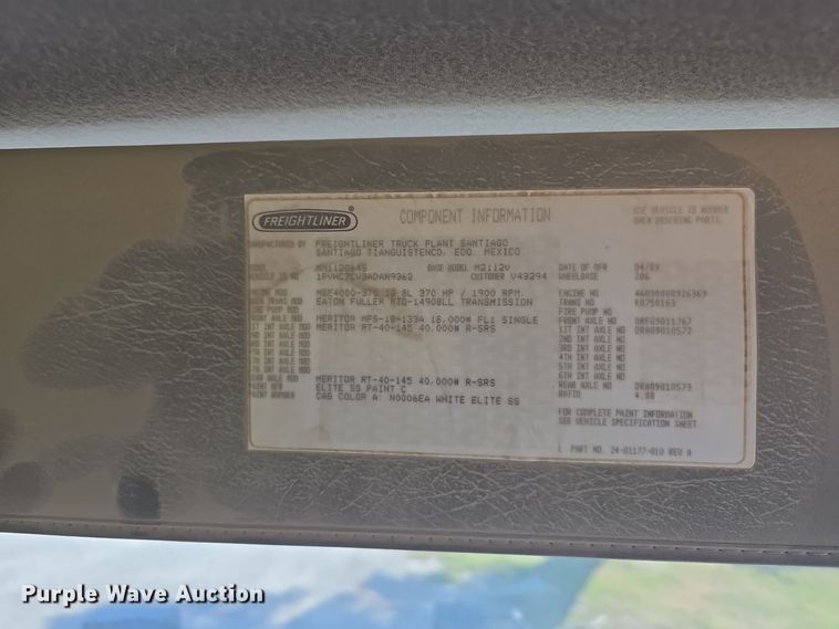 image for item DW3762 2010 Freightliner Business Class M2 dump truck