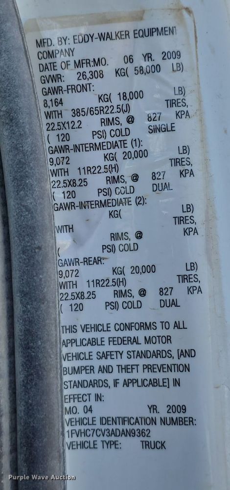 image for item DW3762 2010 Freightliner Business Class M2 dump truck