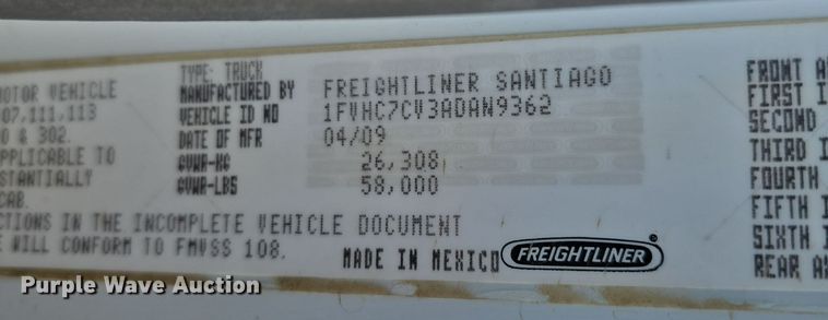 image for item DW3762 2010 Freightliner Business Class M2 dump truck