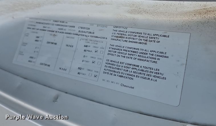 image for item DW3801 2010 Chevrolet Express G4500 shuttle bus