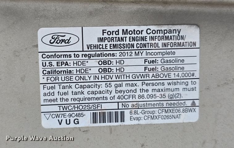 image for item DW3802 2012 Ford E450 Super Duty shuttle bus