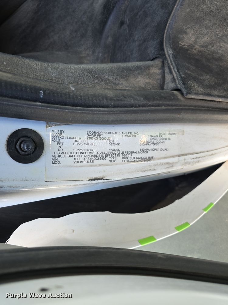 image for item DW3803 2017 Goshen Impulse Ford 220 shuttle bus