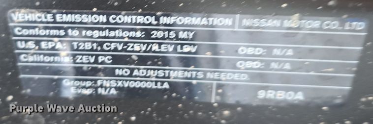 image for item DW3849 2015 Nissan Leaf 