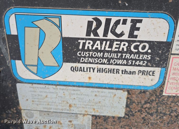 image for item DW3864 2018 Rice Trailer Company 1500 SLE tilt deck equipment trailer