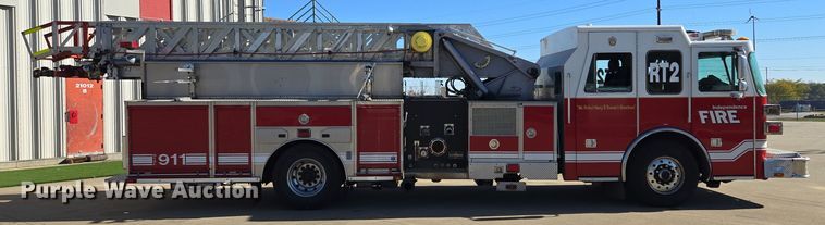image for item EE8630 2009 Sutphen Mini Tower 75' 4 section  Quint fire truck
