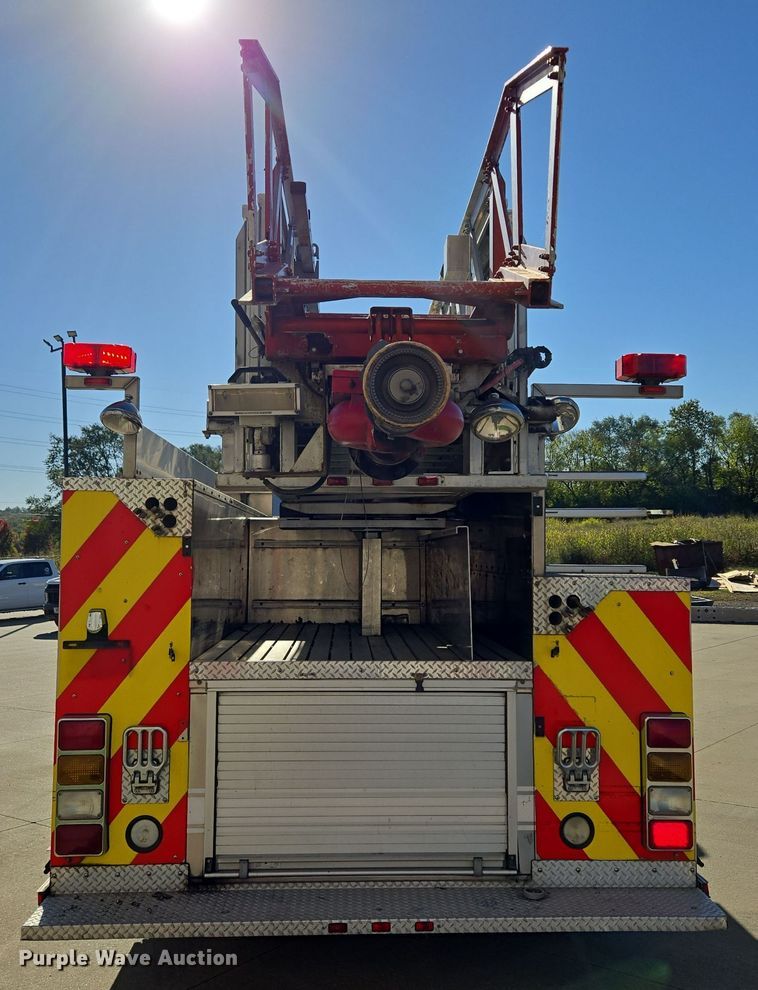 image for item EE8630 2009 Sutphen Mini Tower 75' 4 section  Quint fire truck