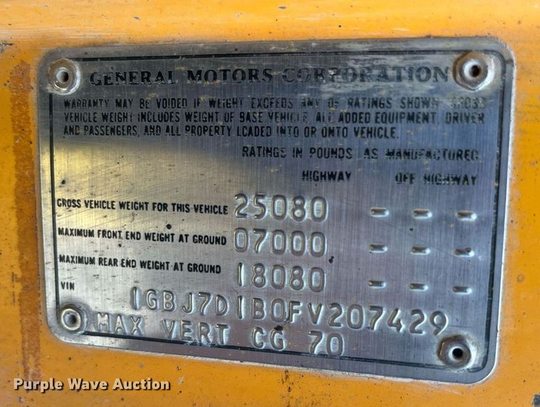 image for item EH2857 1985 Chevrolet 70 oil distributor truck