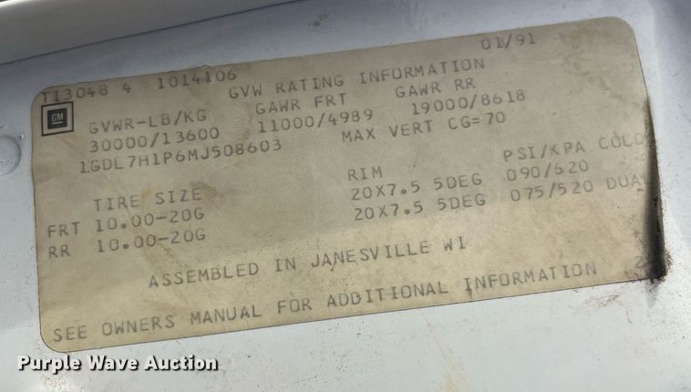 image for item EH2859 1991 GMC Topkick digger derrick truck