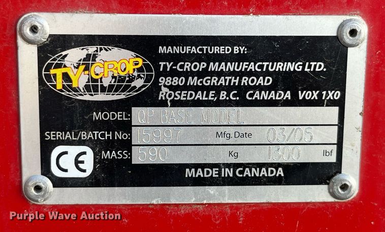 image for item EH2888 2005 Ty-Crop Quick pass 450 top dresser spreader