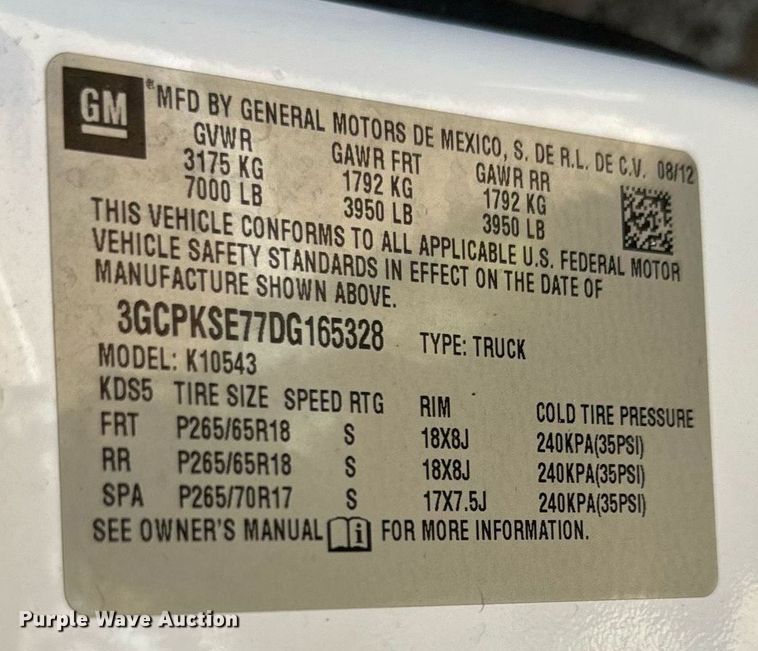 image for item EH7116 2013 Chevrolet Silverado 1500 Crew Cab pickup truck