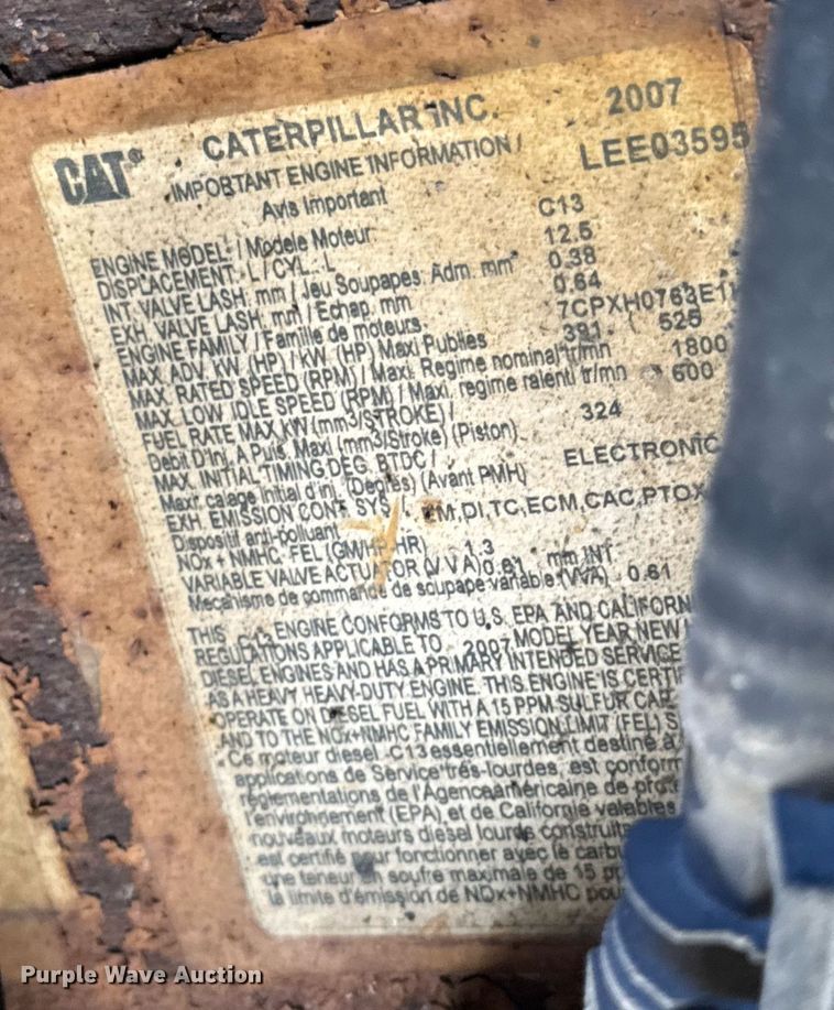 image for item EH7124 2008 International  7600 WorkStar truck cab and chassis