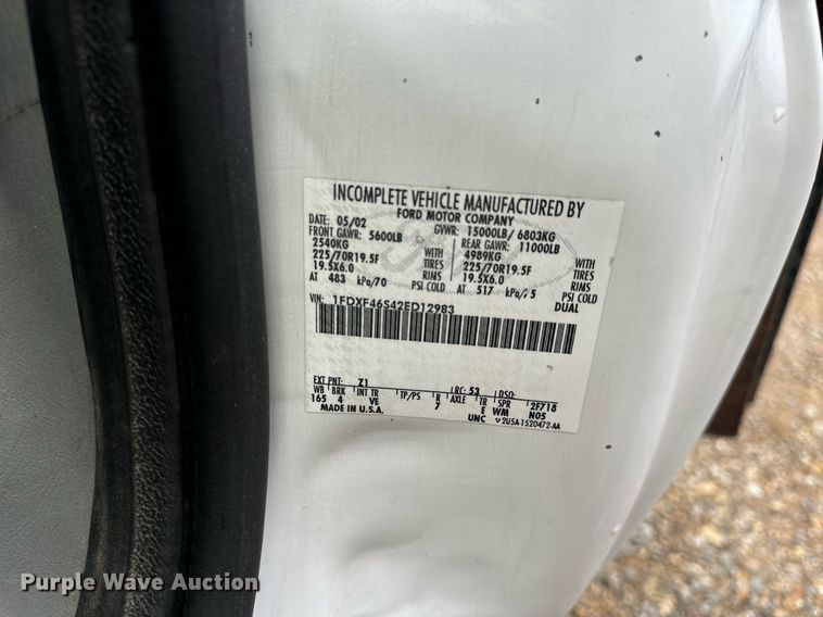 image for item EH7167 2002 Ford F450  box truck