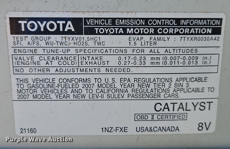 image for item EI8430 2007 Toyota  Prius 