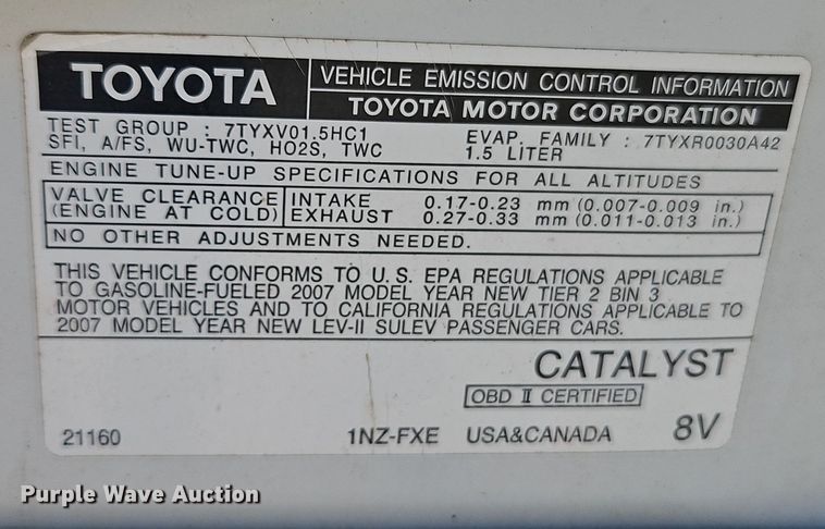 image for item EI8431 2007 Toyota  Prius  