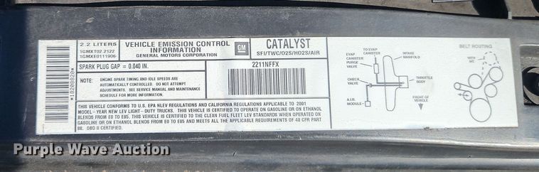 image for item EI8455 2001 Chevrolet  S10 pickup truck