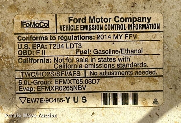 image for item EJ5029 2014 Ford F150 SuperCab pickup truck