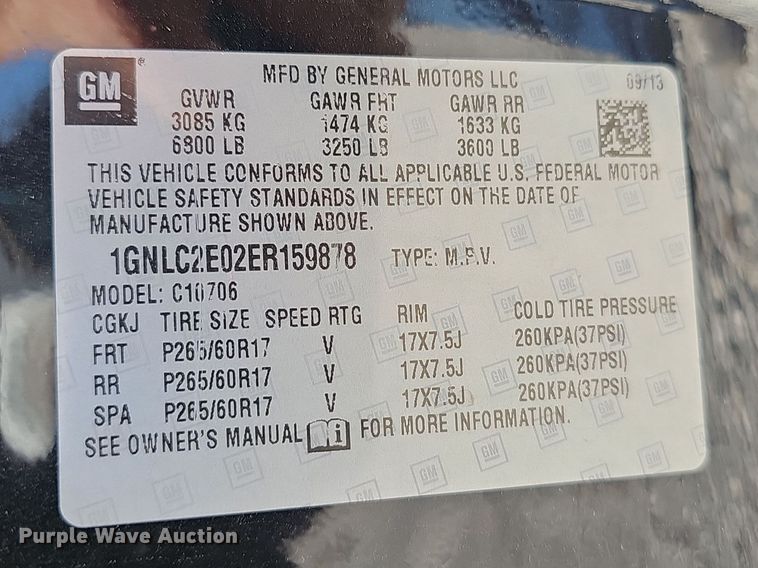 image for item EK0902 2014 Chevrolet  Tahoe Police SUV