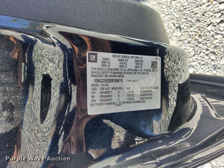 image for item EK0902 2014 Chevrolet  Tahoe Police SUV