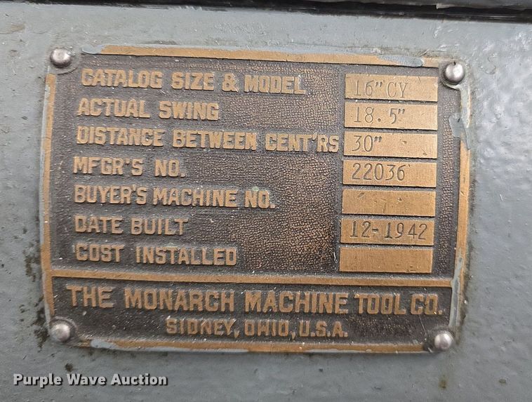 image for item EK2316 1942 Monarch 16