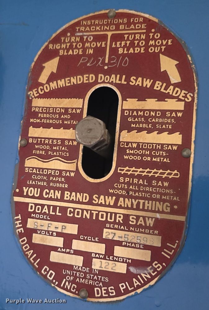 image for item EK2321 1952 DoAll SFP band saw