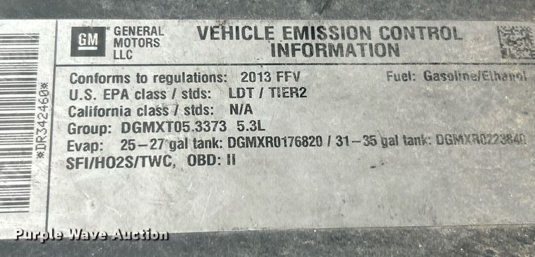 image for item EK3407 2013 Chevrolet  Tahoe Police SUV