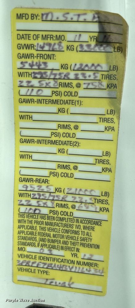 image for item EK3546 2011 Ford F750 Super Duty XL dump truck