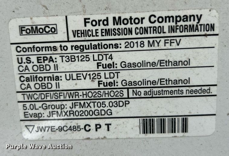 image for item EK3561 2018 Ford F150 XL SuperCab pickup truck