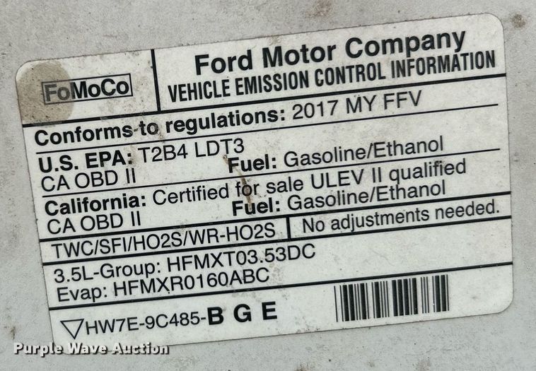 image for item EK3563 2017 Ford F150 XL pickup truck