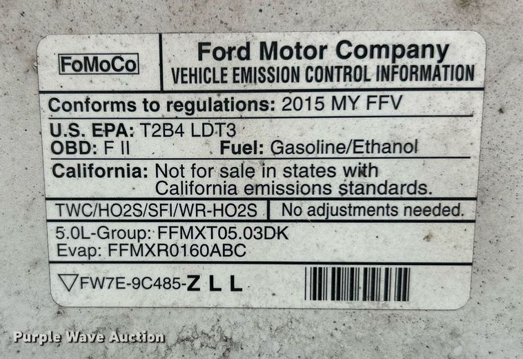 image for item EK3564 2015 Ford F150 XL SuperCrew pickup truck