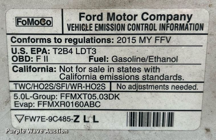 image for item EK3565 2015 Ford F150 XL SuperCrew pickup truck