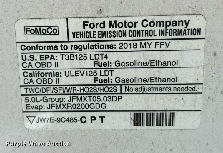 image for item EK3566 2018 Ford F150 XL SuperCrew pickup truck