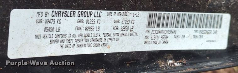 image for item EQ2206 2012 Dodge Charger Police 