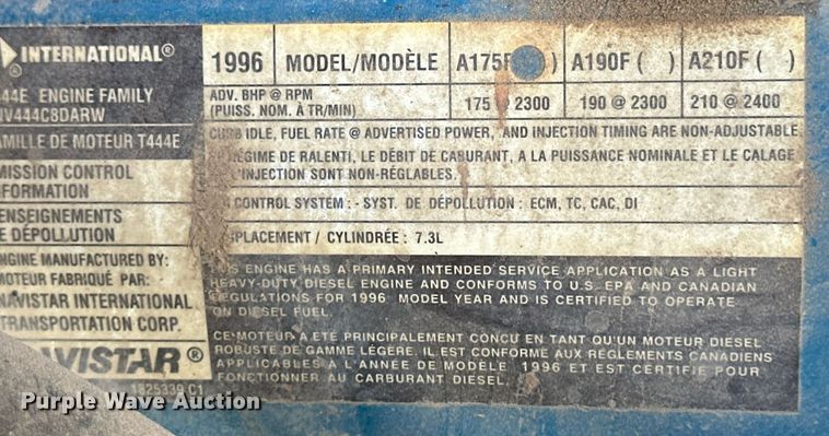 image for item ER8106 1997 International 4700 dump truck