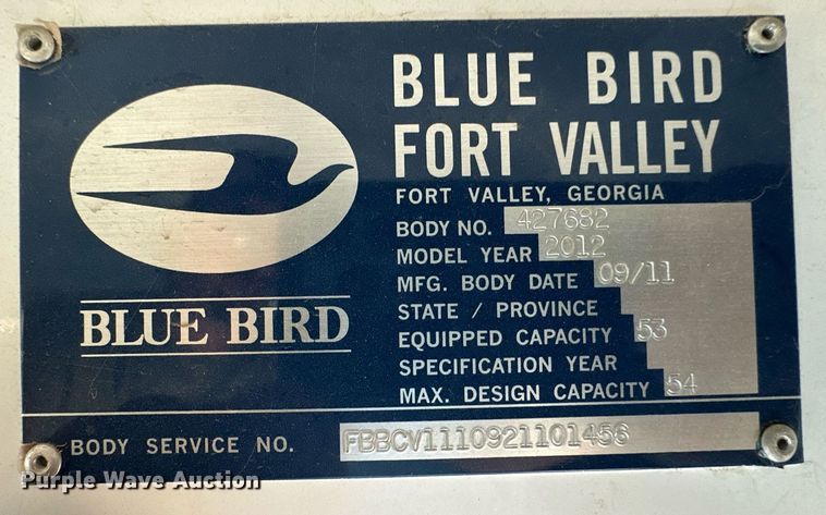 image for item ER8131 2012 Blue Bird Vision  school bus