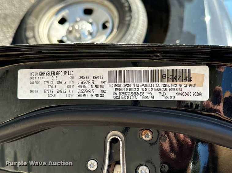 image for item JE9316 2013 Dodge Ram 1500 Crew Cab pickup truck