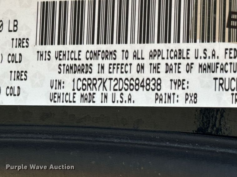 image for item JE9316 2013 Dodge Ram 1500 Crew Cab pickup truck