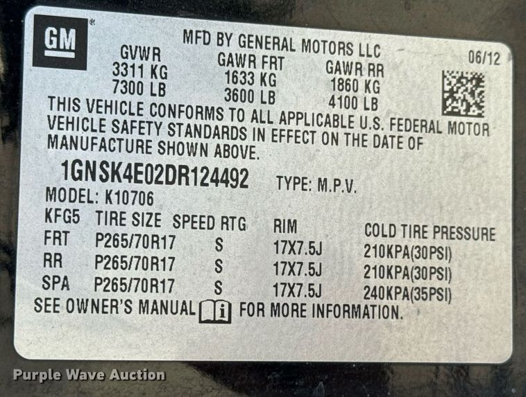 image for item JE9318 2013 Chevrolet Tahoe  SUV