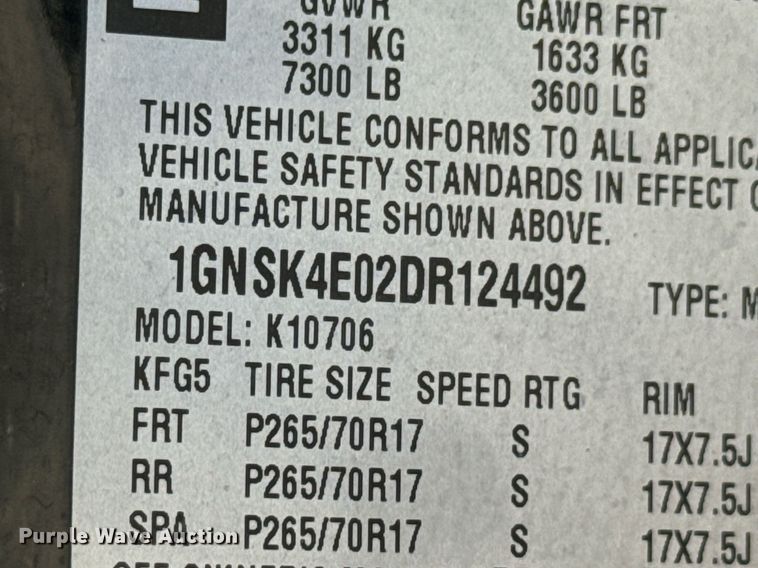 image for item JE9318 2013 Chevrolet Tahoe  SUV