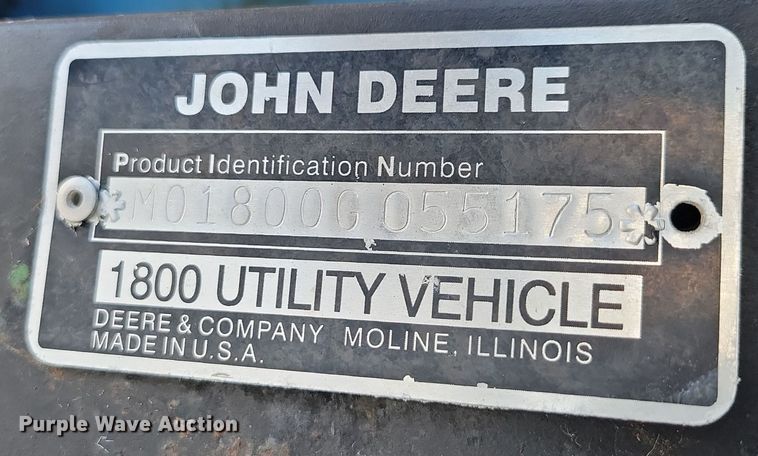 image for item JH9923 1995 John Deere 1800 turf sprayer