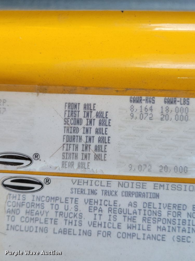 image for item JH9930 2007 Sterling L-Line dump truck