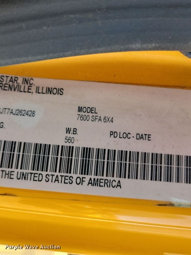 image for item JH9936 2010 International WorkStar 7600 dump truck