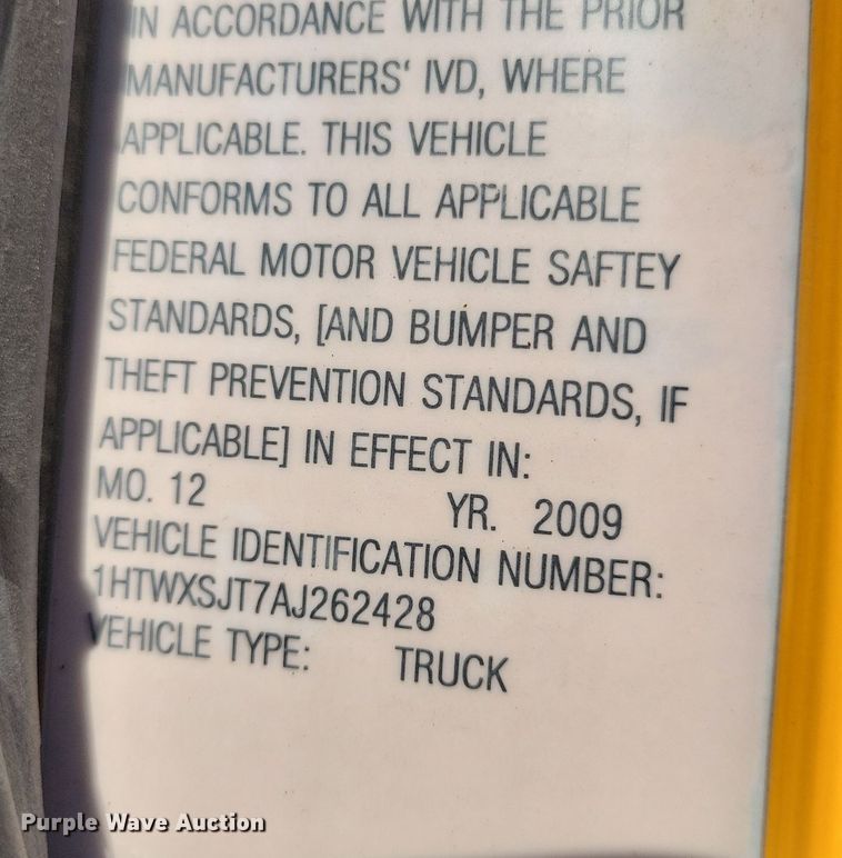 image for item JH9936 2010 International WorkStar 7600 dump truck