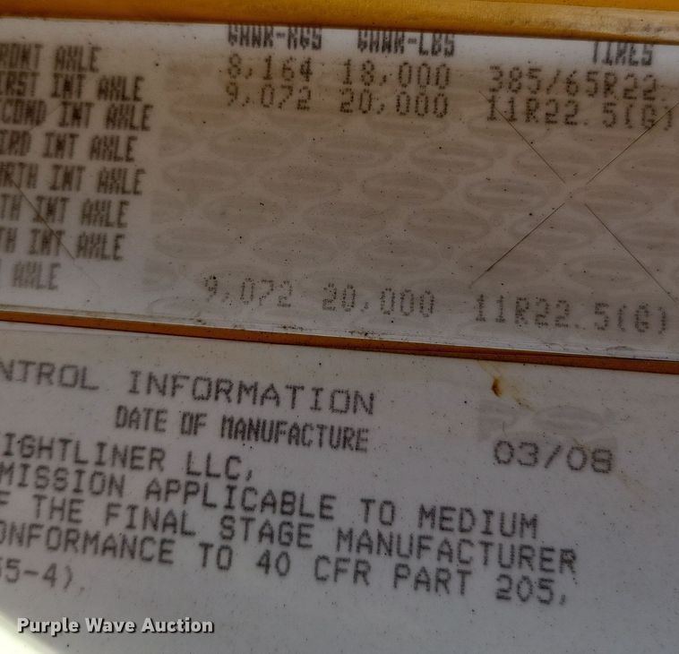 image for item JH9938 2008 Sterling L-Line dump truck