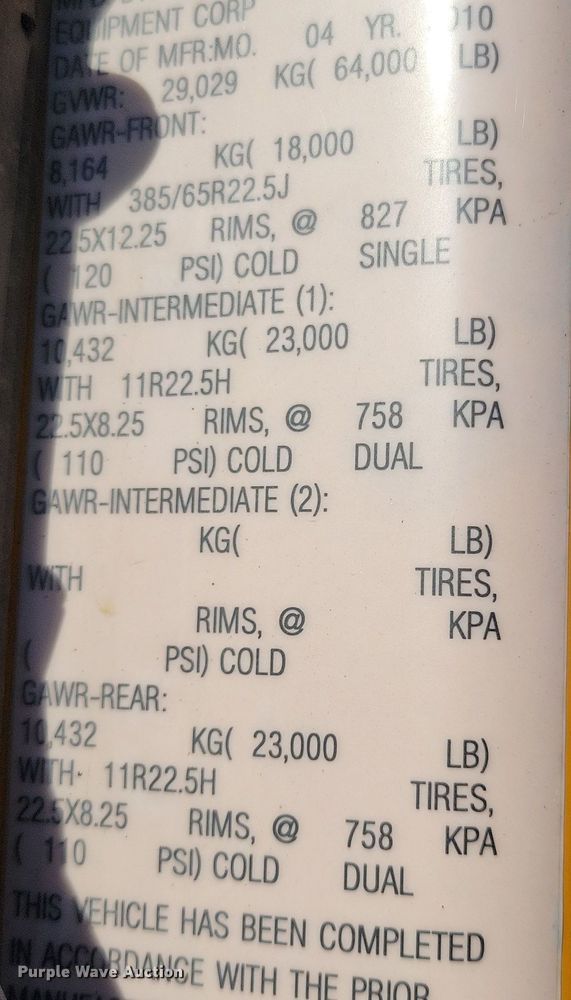 image for item JH9940 2010 International WorkStar 7600 dump truck