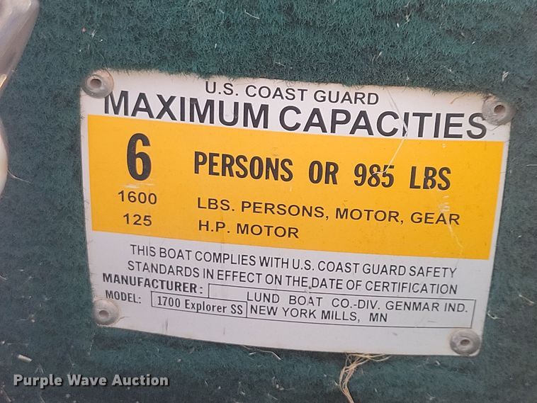 image for item JO9334 2004 Lund 1700 Explorer SS Adventure boat